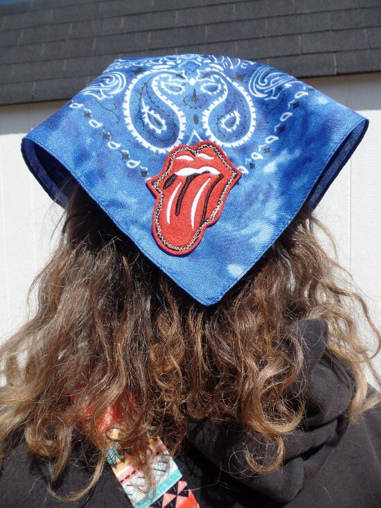 Hand Crafted Accessories - Triangle Bandana SWAG Rolling Stones Tie-Dye Scarf